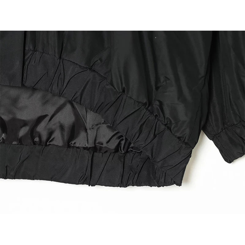 Women's Jacket Solid Casual Loose Stand Collar Full-Zip Full-Sleeve Regular Length Outerwear Coat