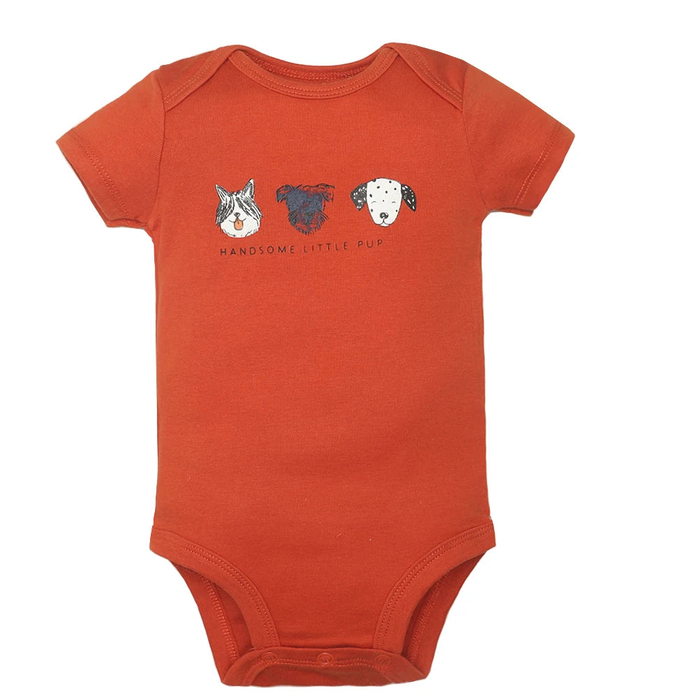 Baby Cotton Short-Sleeve Bodysuits, 5-Pack, 6–24 Months