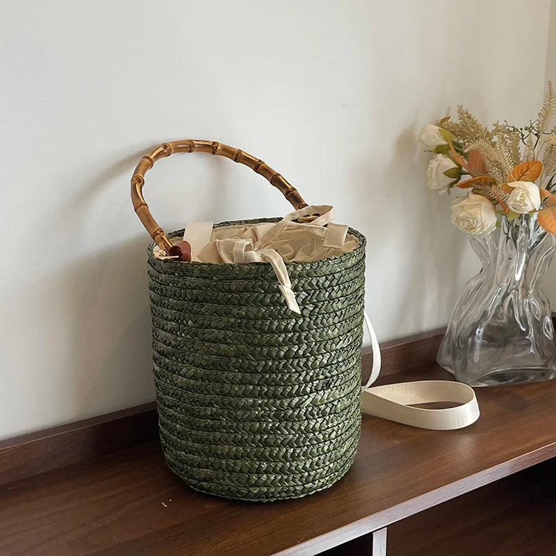 Small Straw Bucket Crossbody Bag for Women - Summer 2025 green 22cmx19cmx19cm Sa70f7fcff78742b39c8a4a4bba291b89E STYLEINGER