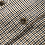 Women's Jacket Polyester Plaid Loose Stand Collar Full-Zip Full-Sleeve Casual Autumn Outerwear