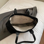 Women's Soft Faux Leather Tote Shoulder Bag with Zipper Closure