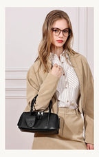 Women's Genuine Leather Bowling Shoulder Bag – Vintage Cowhide Crossbody