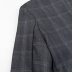 Women's Plaid Stand-Collar Single-Button Blazer Fashion High Street Outwear