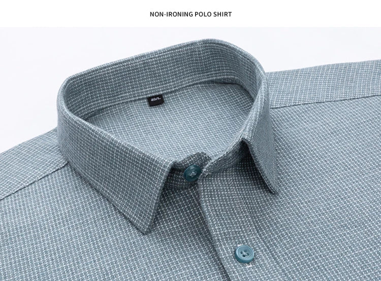 Luxury High-Quality 100% Cotton Houndstooth Full Shirts for Men Slim Fit Casual Shirt Long-Sleeve Plaid Soft Designer Clothes Ro
