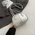 Mini Shoulder Bags Zippper Pu Leather Simple Solid Handbags Silver 21cmx15cmx7cm Saa870a76534647a2a4b1a66bbe314bc2U STYLEINGER