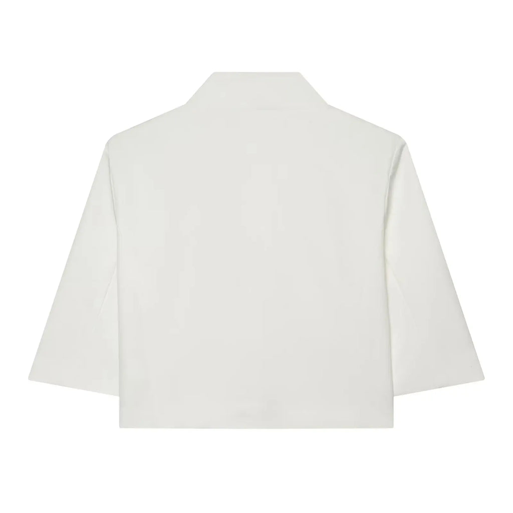 Casual Women Turtleneck Blazer Simple and Comfortable Half Sleeve Solid Color Texture Elegance High Street Coat