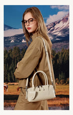 Women's Genuine Leather Bowling Shoulder Bag – Vintage Cowhide Crossbody