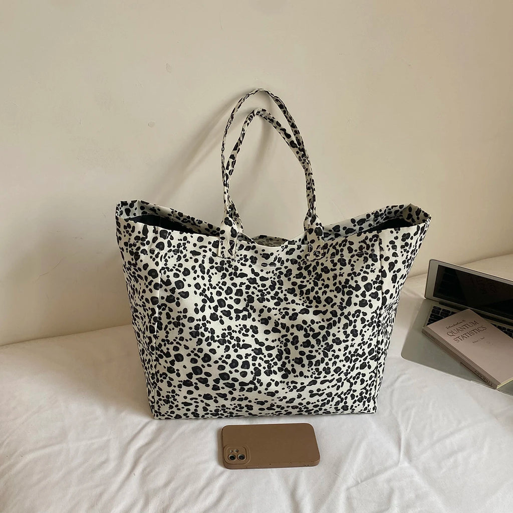Women's Large Capacity Canvas Tote Bag – Retro Casual Shopper Shoulder Bag