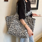 Women's Large Capacity Canvas Tote Bag – Retro Casual Shopper Shoulder Bag