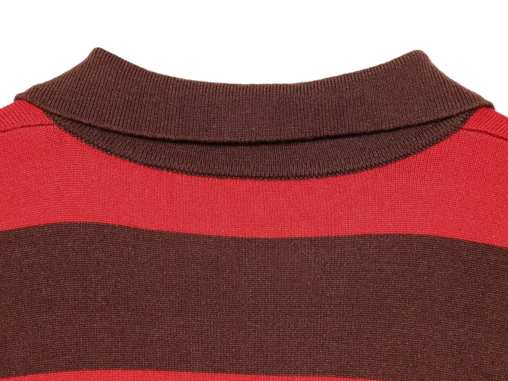 Women's Striped Polo Sweater Casual Long Sleeve Loose Pullover