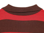 Women's Striped Polo Sweater Casual Long Sleeve Loose Pullover