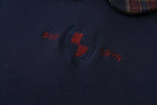 Vestido Varsity de Denim Azul Marinho para Crianças com Bordado