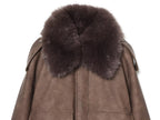 Women's  Faux Fur Collared Zip-Up Jacket with Pockets