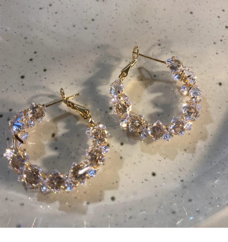 Women's Gold-Tone Cubic Zirconia Hoop Earrings