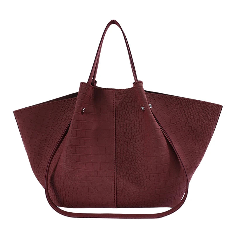 Women's Tote Bag Vintage Large-Capacity Soft PU Leather Hasp Shoulder Bag with Phone Pocket
