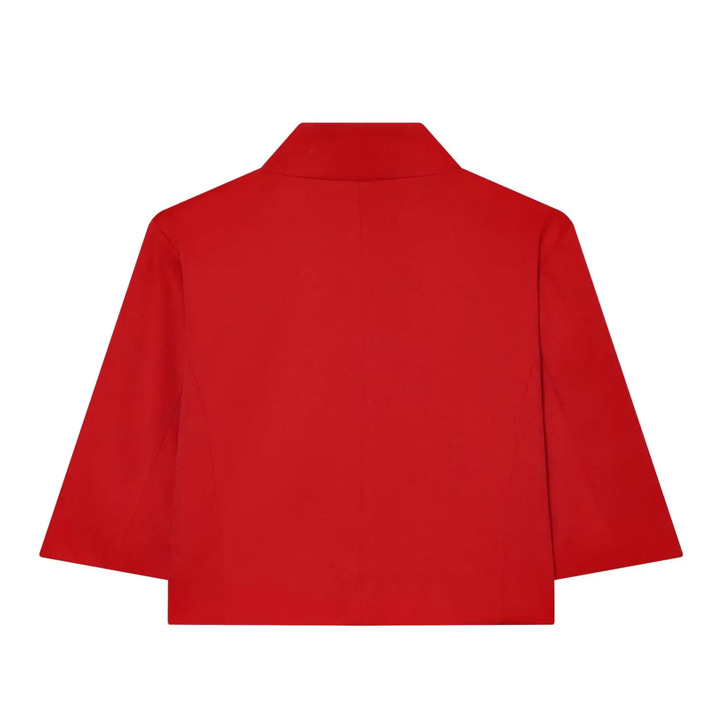 Casual Women Turtleneck Blazer Simple and Comfortable Half Sleeve Solid Color Texture Elegance High Street Coat