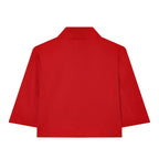 Casual Women Turtleneck Blazer Simple and Comfortable Half Sleeve Solid Color Texture Elegance High Street Coat