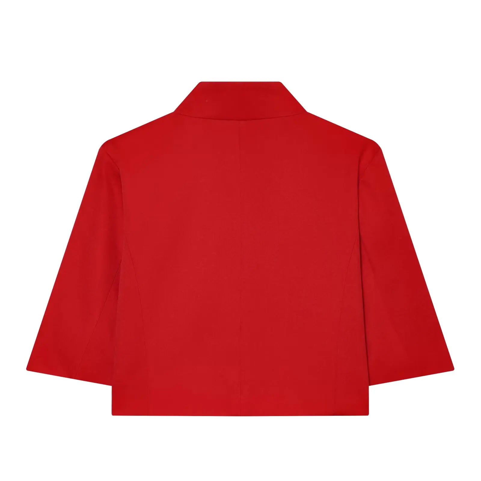Casual Women Turtleneck Blazer Simple and Comfortable Half Sleeve Solid Color Texture Elegance High Street Coat