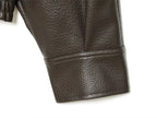 Women's Jacket Pebble Faux Leather Full-Sleeve Moto-Style Zipper Casual Coat