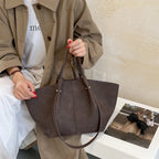 Women's Tote Bag Vintage Large-Capacity Soft PU Leather Hasp Shoulder Bag with Phone Pocket