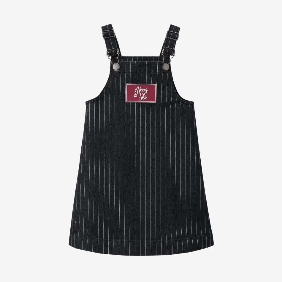 Chalet Geschwister-Matching Sweatshirts - Gewaschenes Schwarz Pinstripe Kinder-Set
