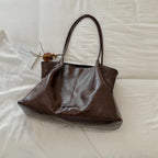 Styleinger Women's Tote Bag Vintage Large-Capacity Soft Hobo PU Leather Zipper Shoulder Bag with Phone Pocket & Charm