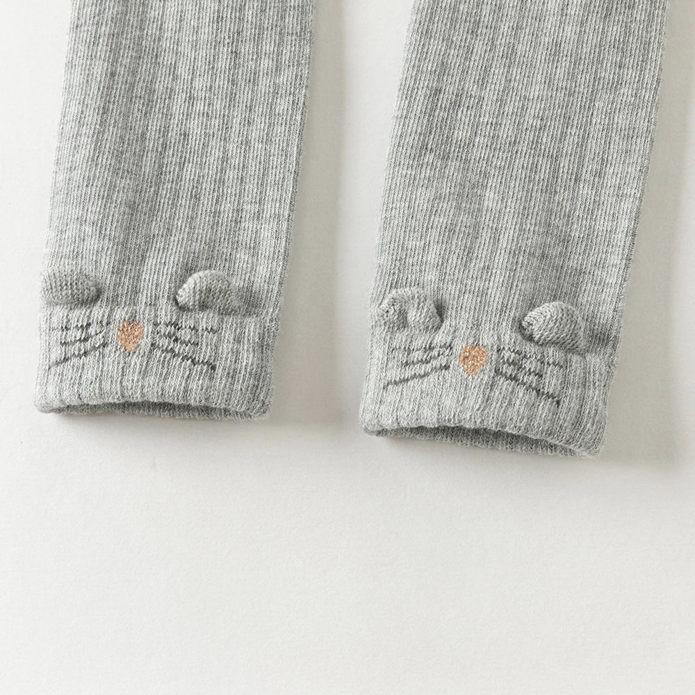 Dave & Bella Girls' Grey Tights – Cute Autumn Pantyhose for Kids Ages 3–12