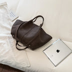 Women's Tote Bag Vintage Large-Capacity Soft PU Leather Hasp Shoulder Bag with Phone Pocket