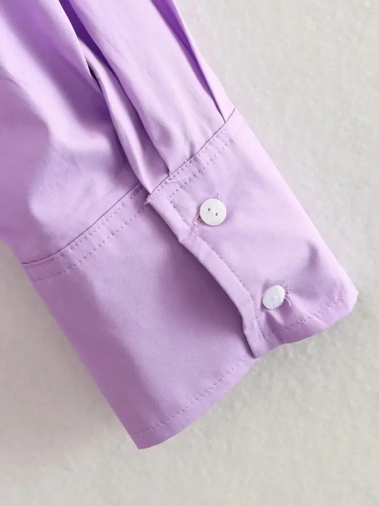 Camicia Oversize Donna con Bottoni - Top Casual Estivo a Maniche Lunghe