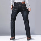 Men's Soft Straight Denim Pants Classic Business Black Biker Jeans Overalls Masculino Pantalone Hombre Mannen Homme