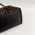 Women's Leopard Print Faux Leather Tote Shoulder Bag