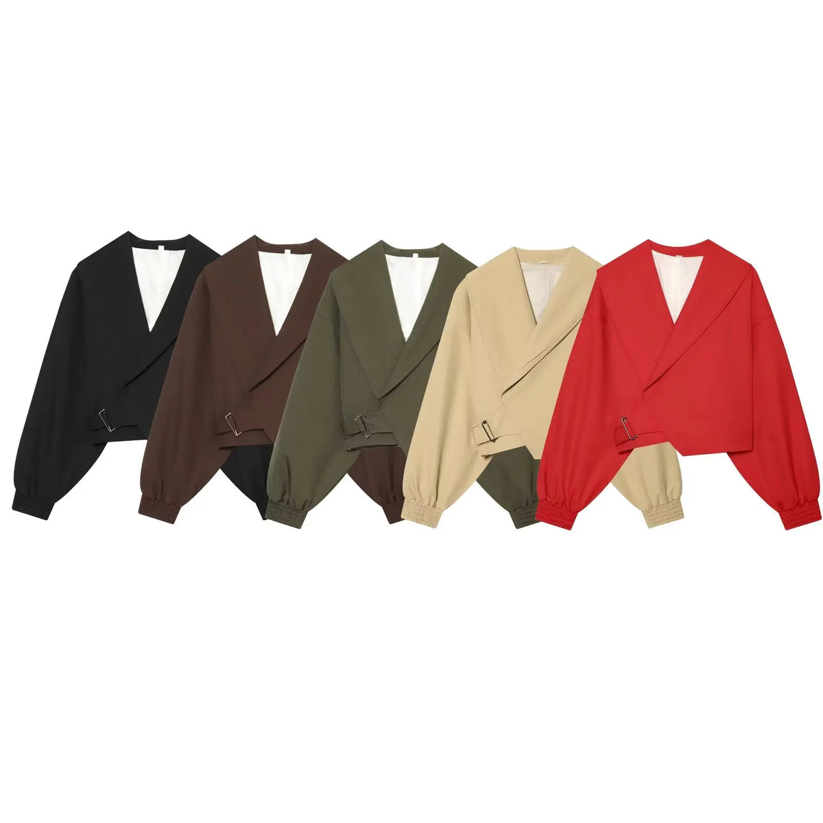 Women Fashion With Bow Solid Pullover Cropped Jackets Vintage V-Neck Long Sleeves Female Chic Lady Outfits