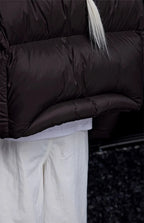 Women's Cropped Hooded Puffer Jacket with Pockets