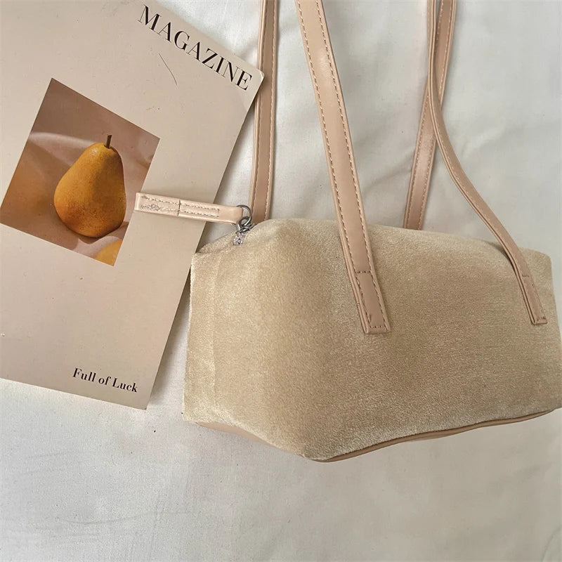 Women's Shoulder Bag Vintage Small PU Leather Zipper Underarm Tote Bag with Phone Pocket
