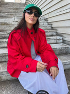 Women’s Stand Collar Single-Breasted Trench Jacket