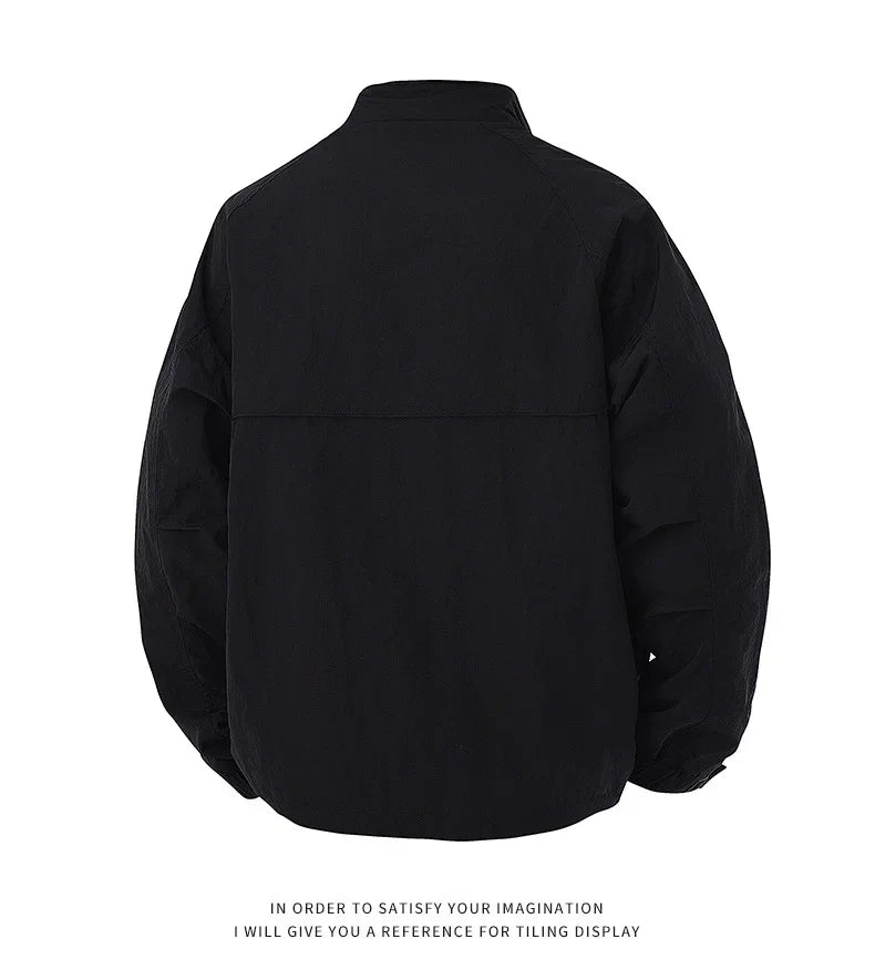 Men's Slim-Fit Zip-Up Baseball Collar Jacket