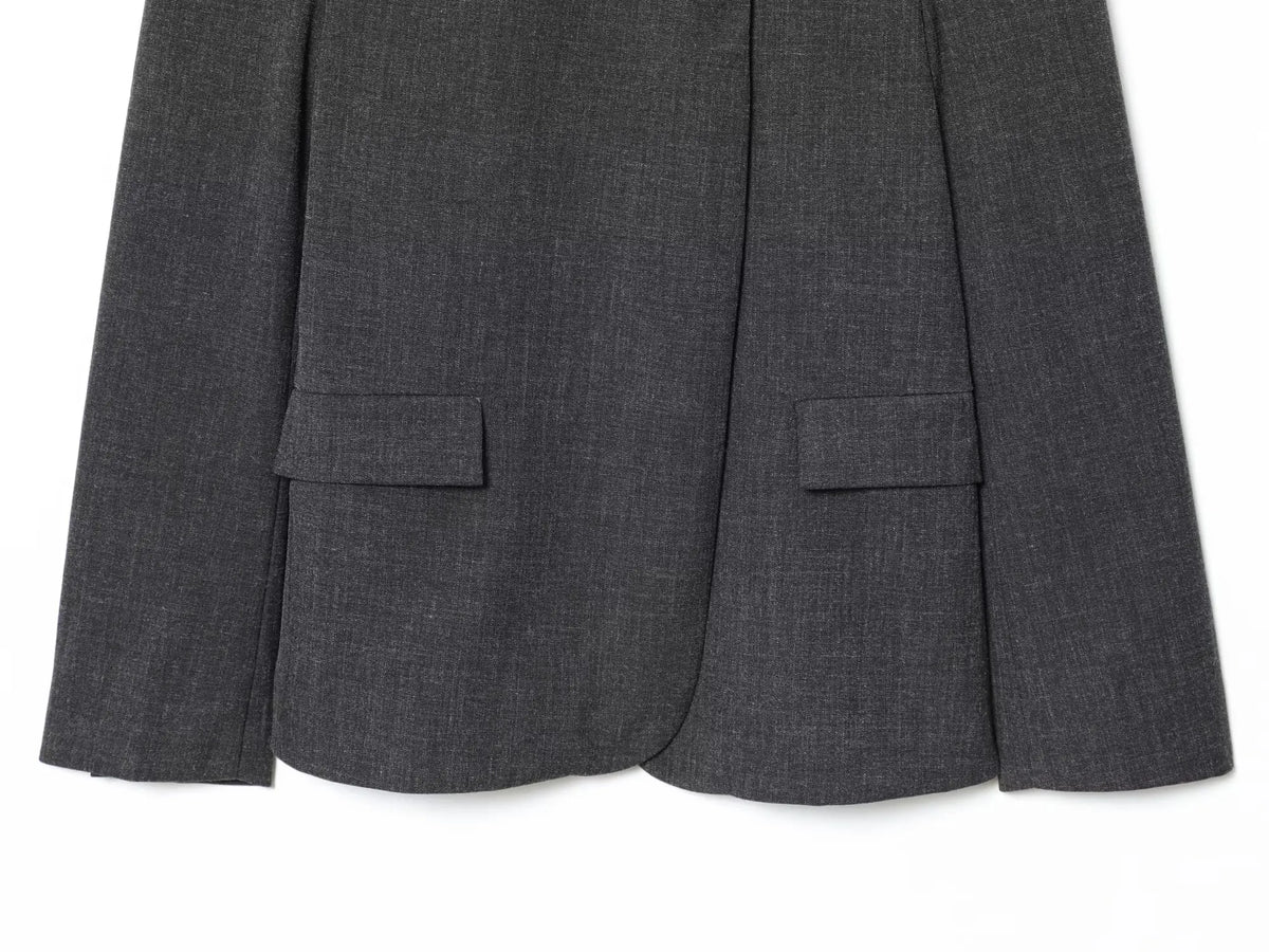 Women's Plaid Stand-Collar Single-Button Blazer Fashion High Street Outwear