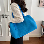 Women's Tote Bag Vintage Soft Faux-Suede Zipper Shoulder Bag with Phone Pocket