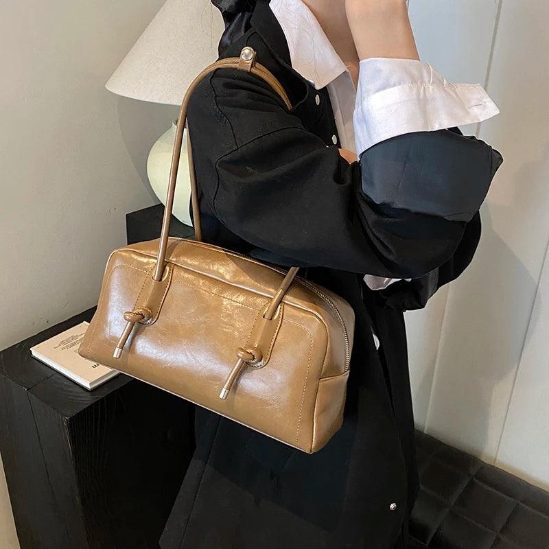 Leather Tote Bags Women Large Zipper Soft Casual Solid Shoulder Bags Purses