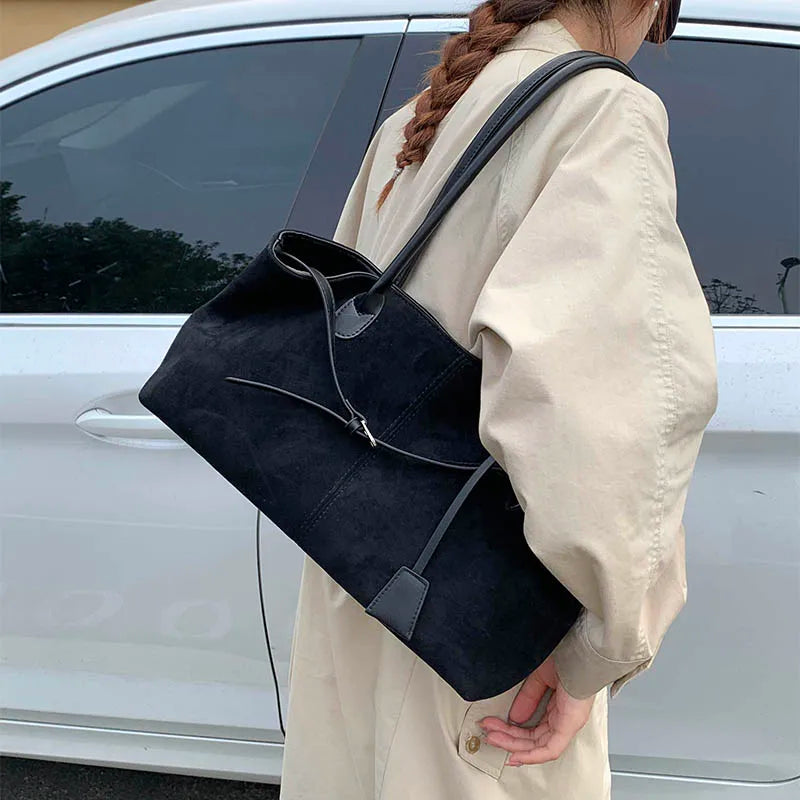 Women's Retro PU Leather Underarm Tote Bag – Casual Shoulder Handbag