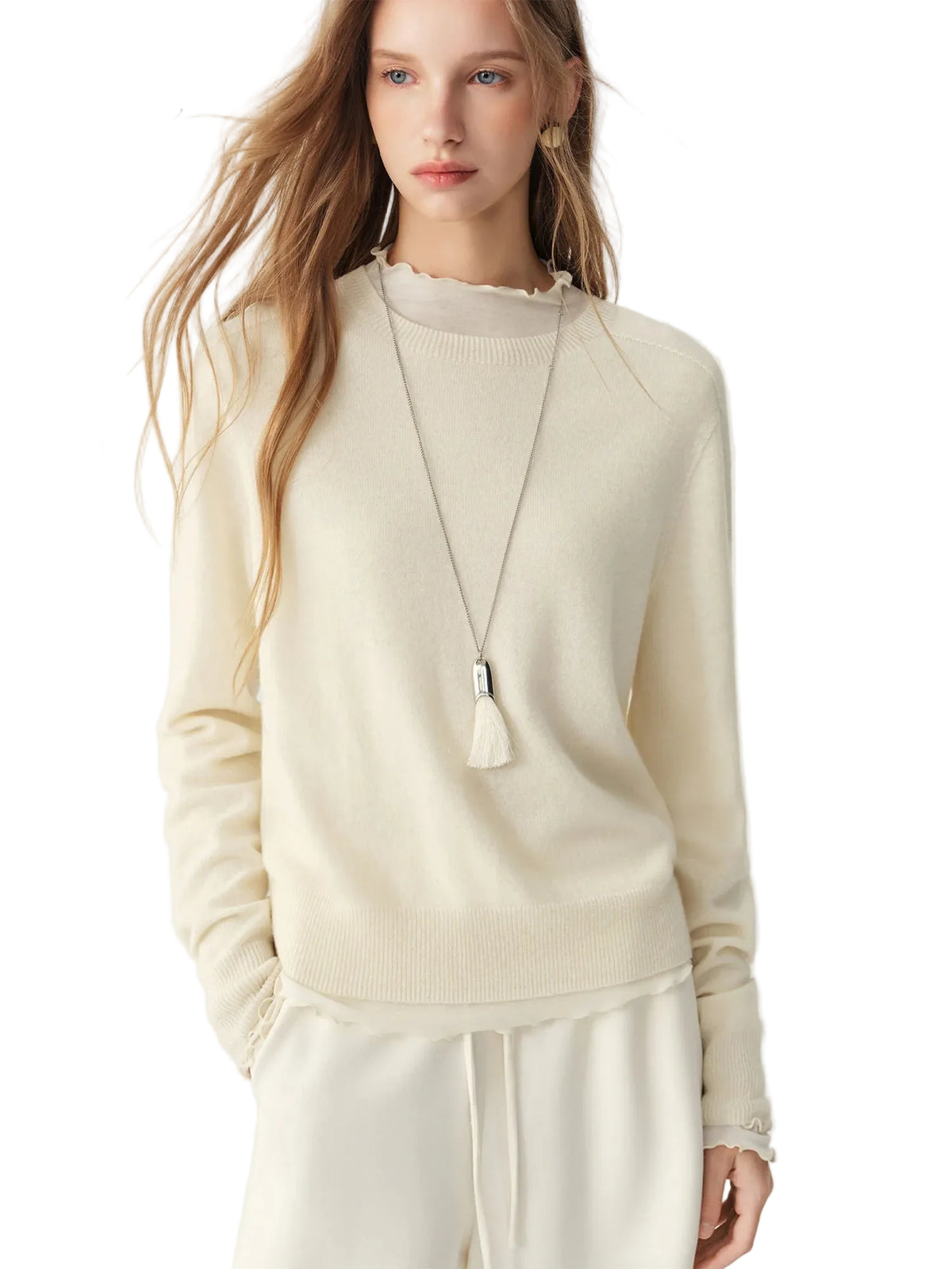 Women's Sweater 100% Wool Crew-Neck Pullover Regular Fit Full-Sleeve Soft Warm Knit Casual Office Winter