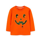 Boys' T-Shirt Cotton Cartoon Halloween Print Short-Sleeve O-Neck Kids Top 3Pcs
