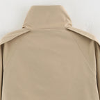 Khaki Belted Short Trench Coat for Women