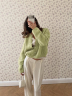Women's Cardigan Single-Breasted O-Neck Button Knit Regular Fit Full-Sleeve Office Lady Spring Autumn Sweater