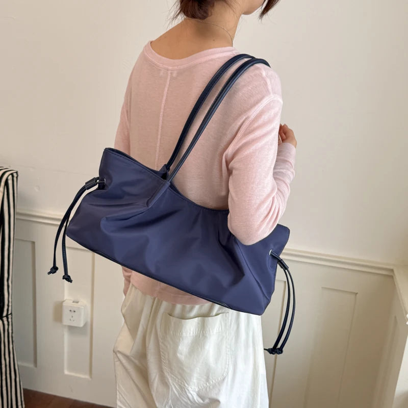 Women's Large Capacity Tote Bag – Hasp Closure, Shoulder Strap, 38×18×10 cm