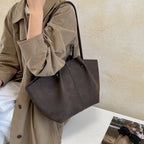 Women's Tote Bag Vintage Large-Capacity Soft PU Leather Hasp Shoulder Bag with Phone Pocket