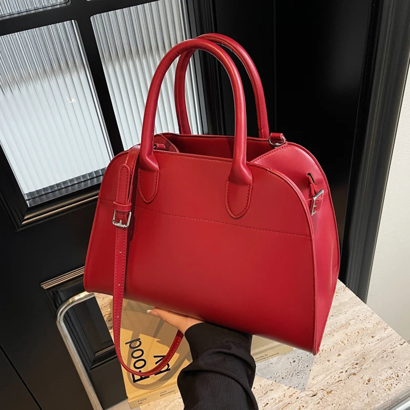 Large Tote Handbags Women Simple Solid Style Lock Crossbody Purses