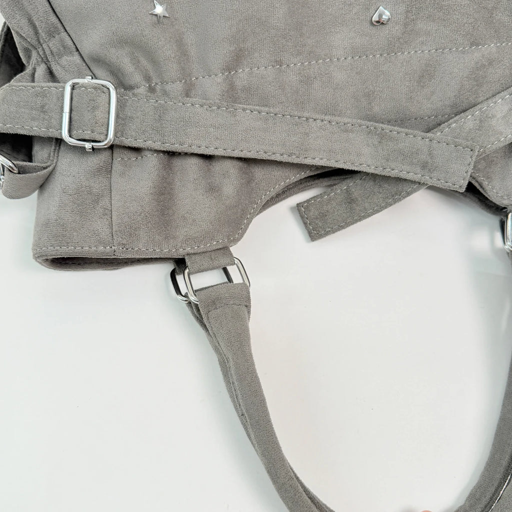 PU Leather Vintage Tote Bag – Rivet Detail, Adjustable Strap, 37×20×9 cm