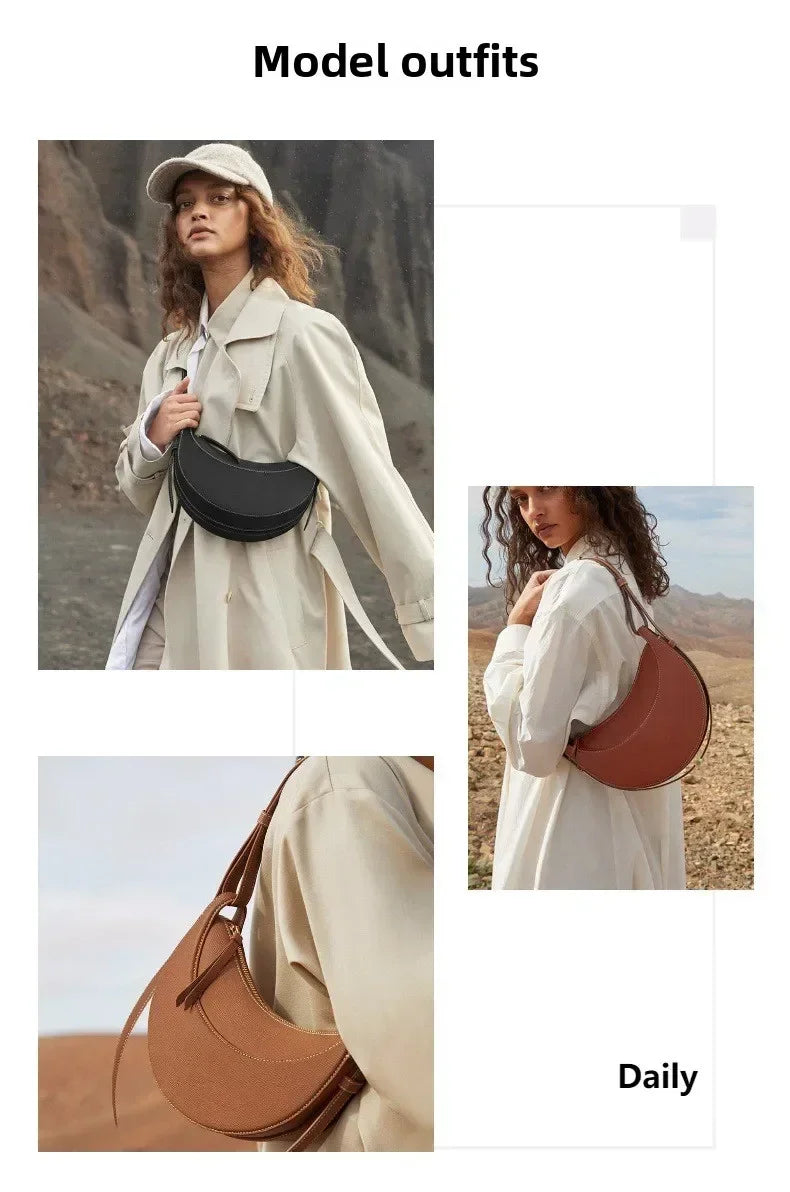Textured Crescent Women Bag, Underarm Handbag, Single Shoulder Crossbody Bag Sbb88cb8612d94a0cb140a3a95b9e4c2aC STYLEINGER
