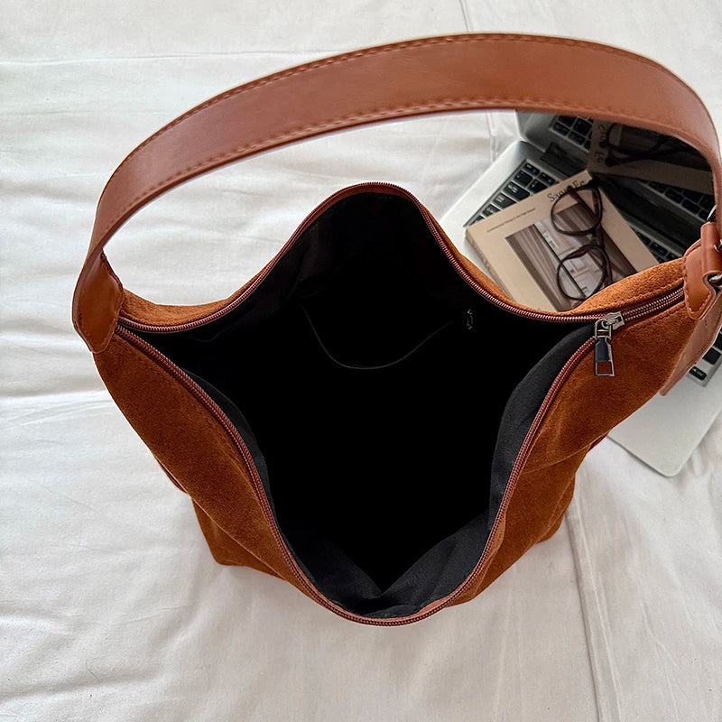 Women's Large Soft Faux Leather Hobo Shoulder Bag